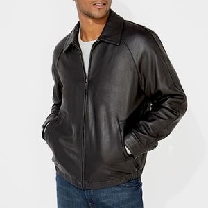Excelled Men’s Black Leather Jacket